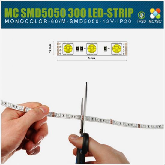 LED Streifen 12V SMD5050 60 LED/m - Blau